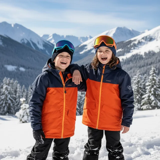 کاپشن بچگانه 3 کاره اقتصادی وارداتی برند کچوا فرانسه دخترانه و پسرانه بارانی سویشرت کاپش