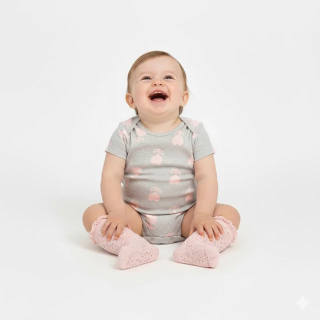 بادی نوزادی دخترانه استین کوتاه وارداتی برند Walmart اورجینال نخ پنبه  سایز بندی از 0 تا 3 سال